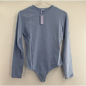 Florence by mills women's Softie Cotton Long Sleeve Bodysuit Size XL Blue W/Tag